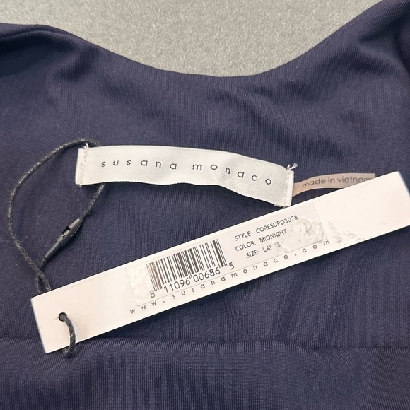 NWT Susana Monaco Knit Skater Dress size L - Midnight - Picture 4 of 7